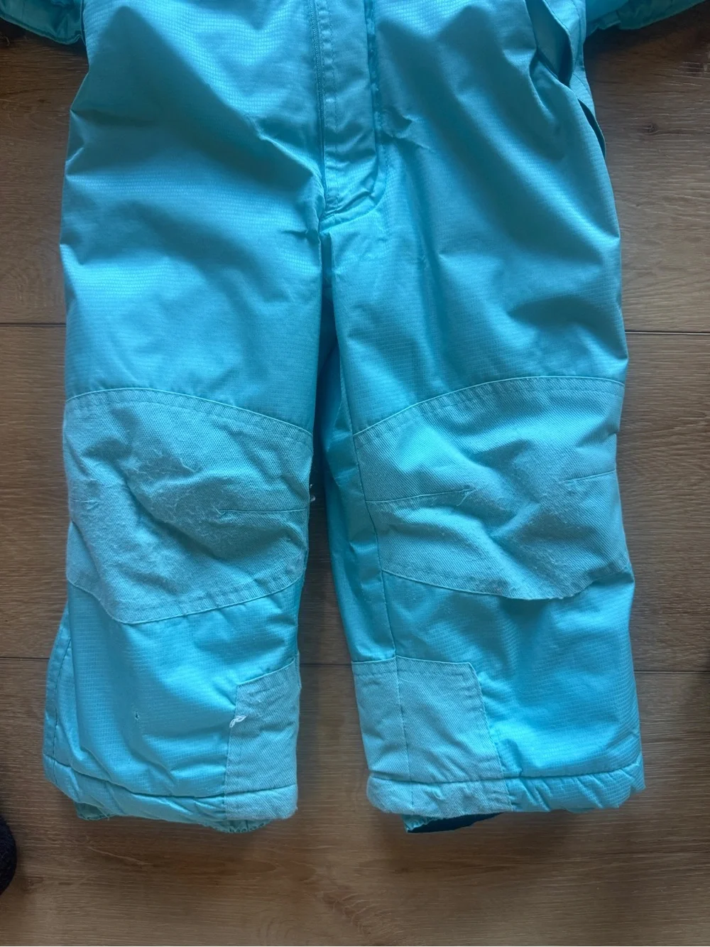 Weatherproof Kids Teal and Lime Snow Suit with Faux Fur Hood